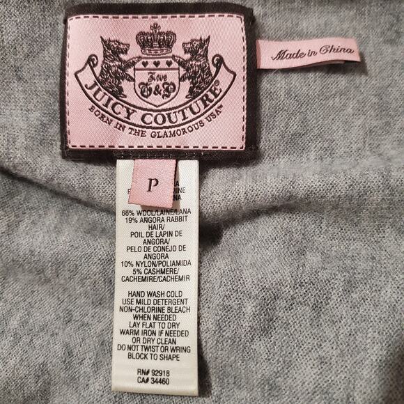 Juicy Couture Vtg Y2K Wool Angora Cashmere Open Waterfall Cardigan Sweater Sz P - Picture 8 of 10